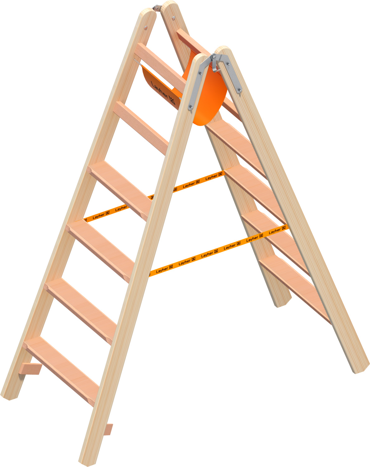 Layher Holzstehleiter mit Stufen 1020  