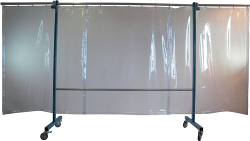Schutzwand TransFlex H.1950mm B.2100mm 3-teilig,fahrbar glaskar
