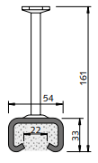 Halfen Ankerschiene feuerverzinkt CE HTA-CE 54/33-FV-1050mm-KF