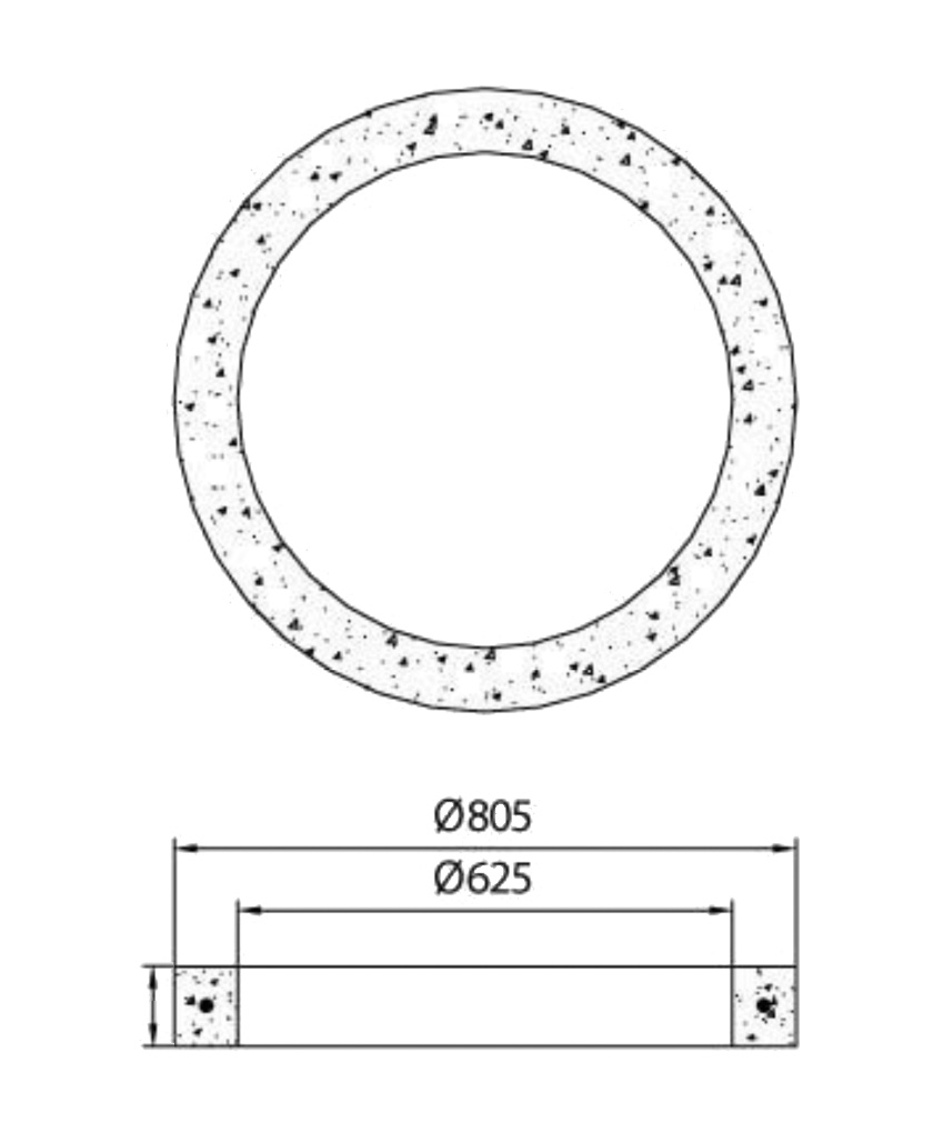 Schacht Auflagering h=15 cm Teil II DIN 4034 lichte Weite: 625 mm