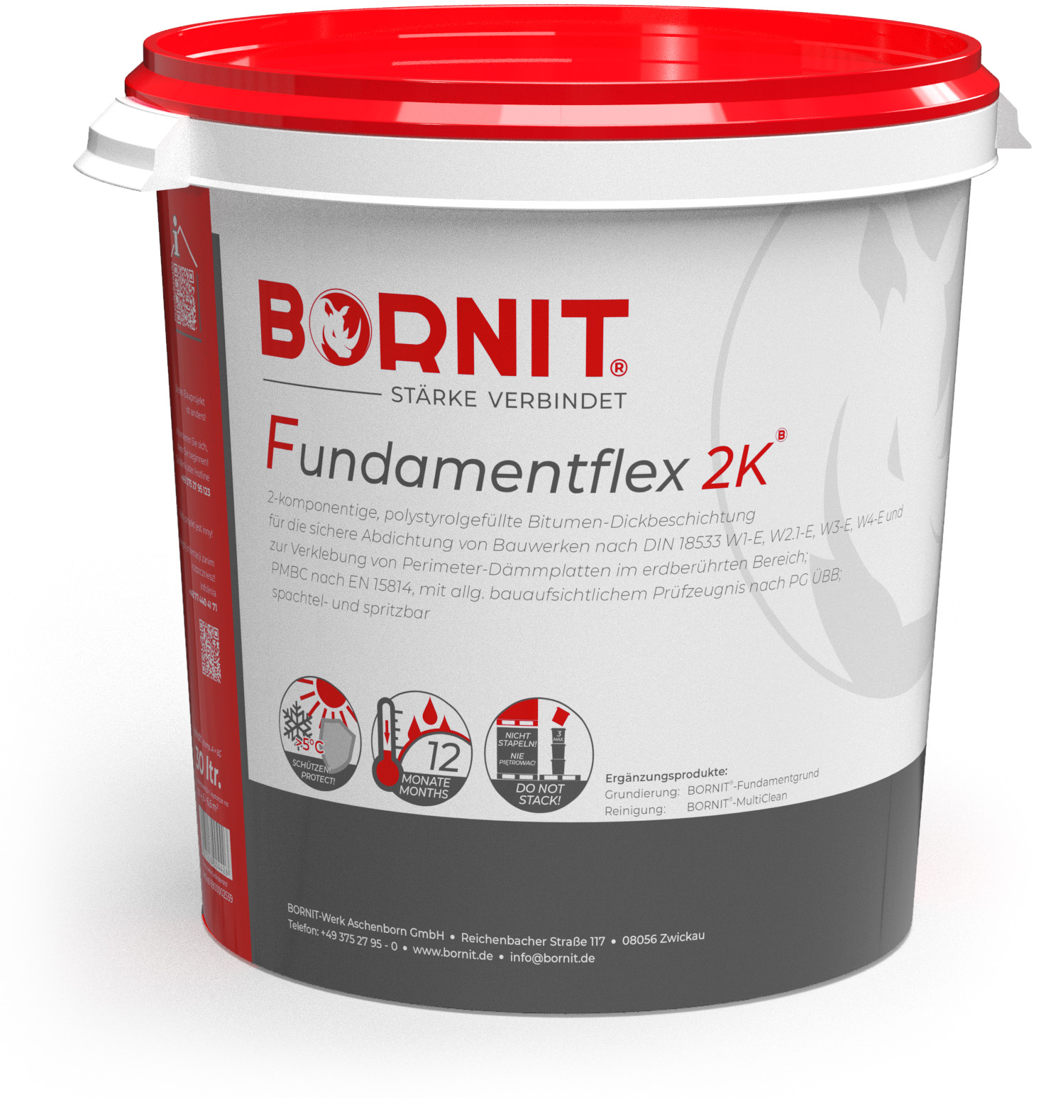 2-Komponenten Bornit-Fundamentflex 2-K flex PVC Eimer a 30 l
