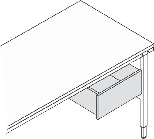 Schublade B520 x T500 x H150 mm Stahlblech grau für Packtisch
