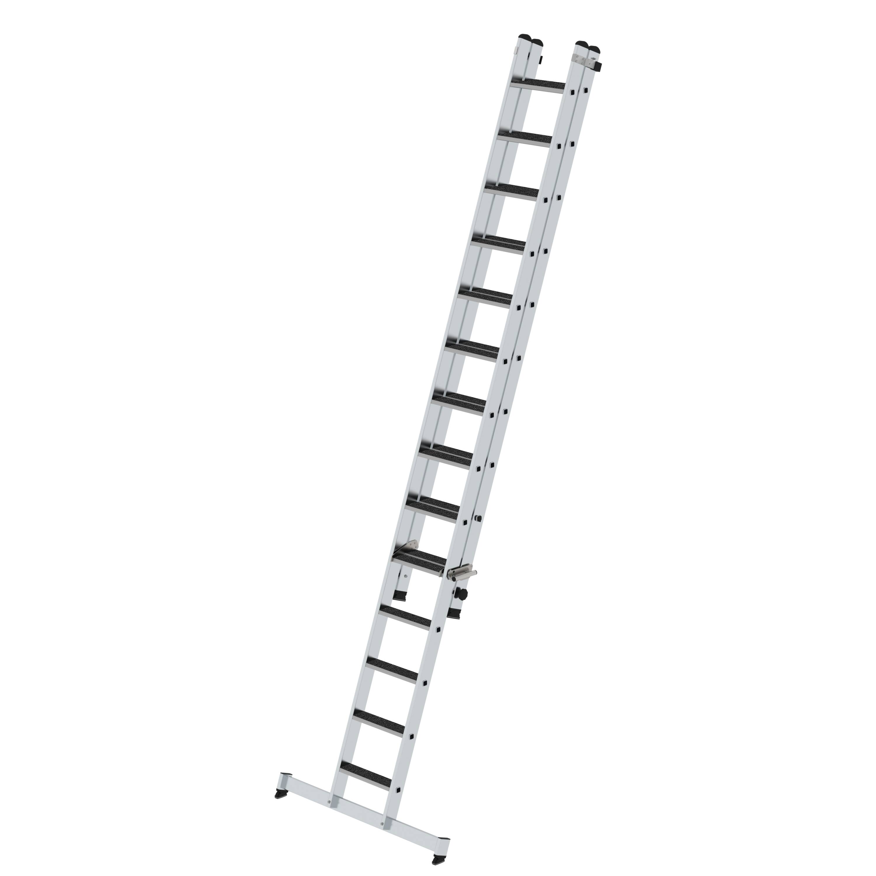 MUNZ Stufen-Schiebeleiter 2-teilig mit nivello-Traverse und clip-step R13  
