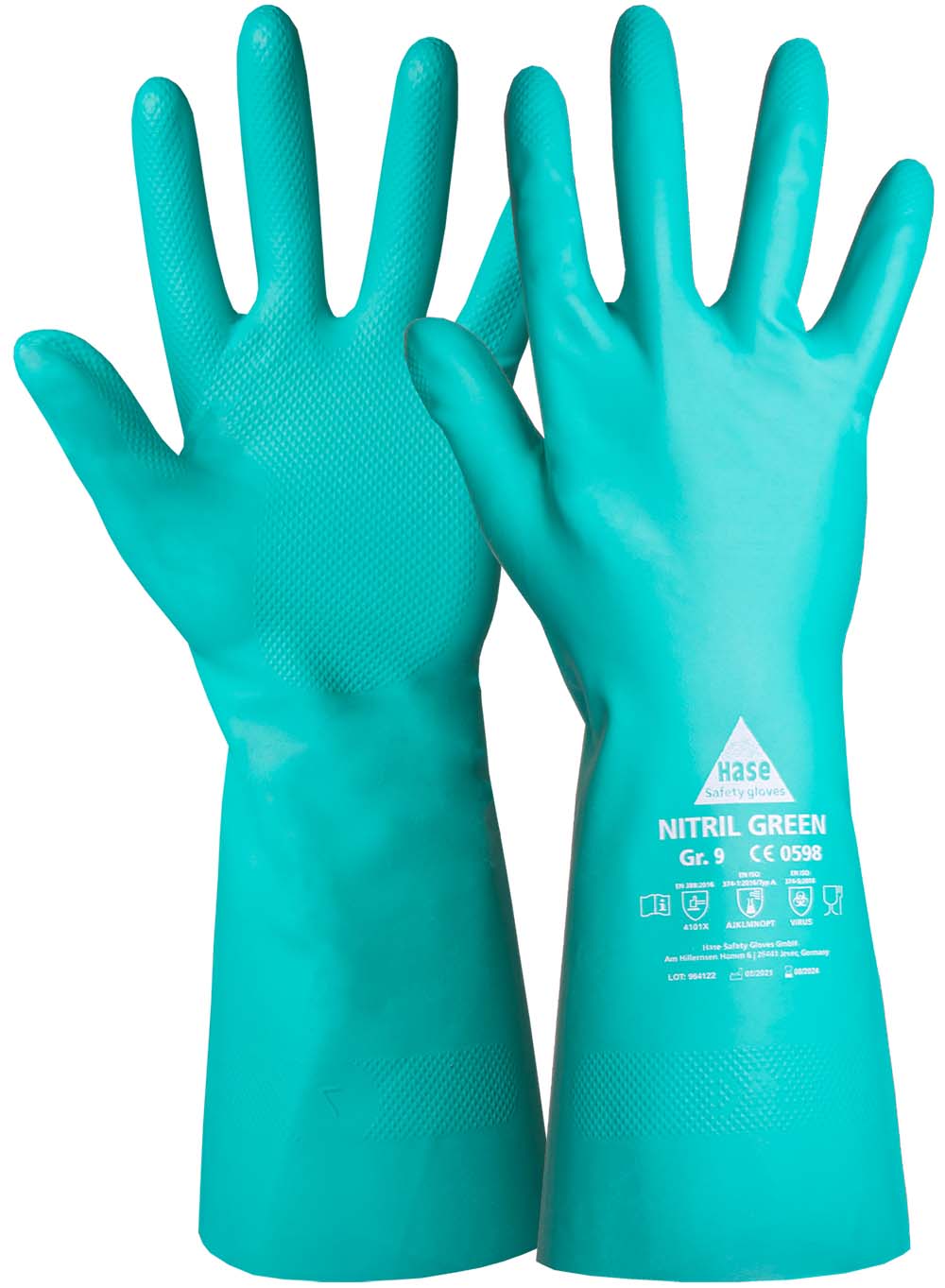 HASE Chemikalienschutzhandschuh "Nitril Green" Nr. 904000, VPE: 10 PA