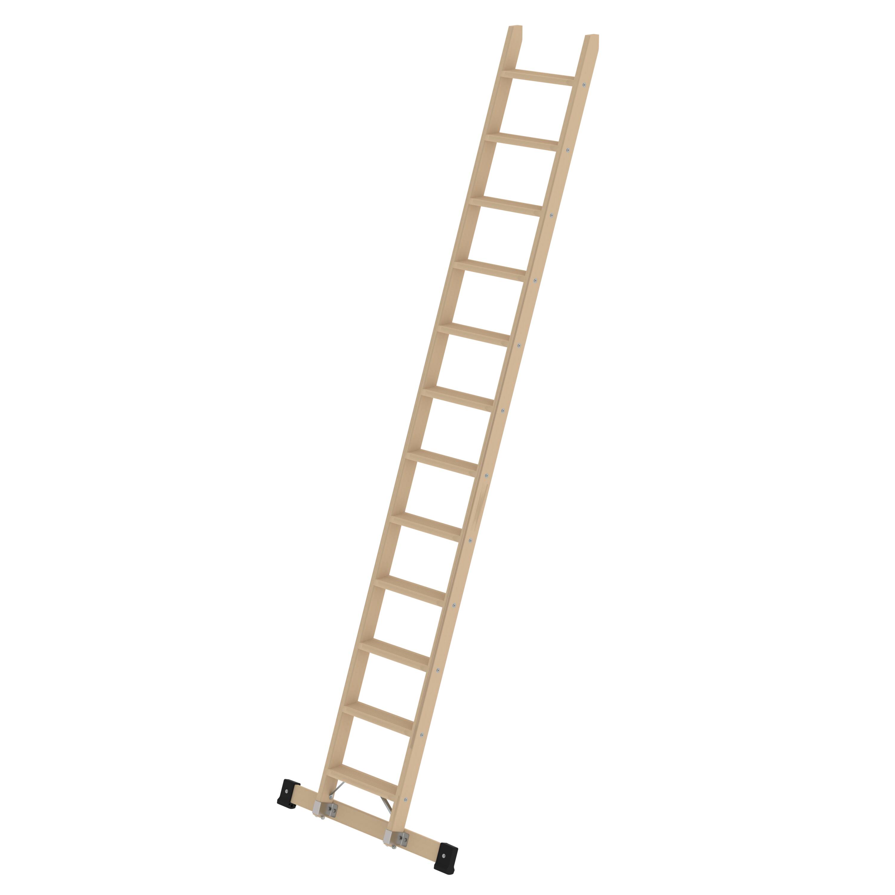 MUNK Stufen-Anlegeleiter Holz mit Traverse 12 Stufen