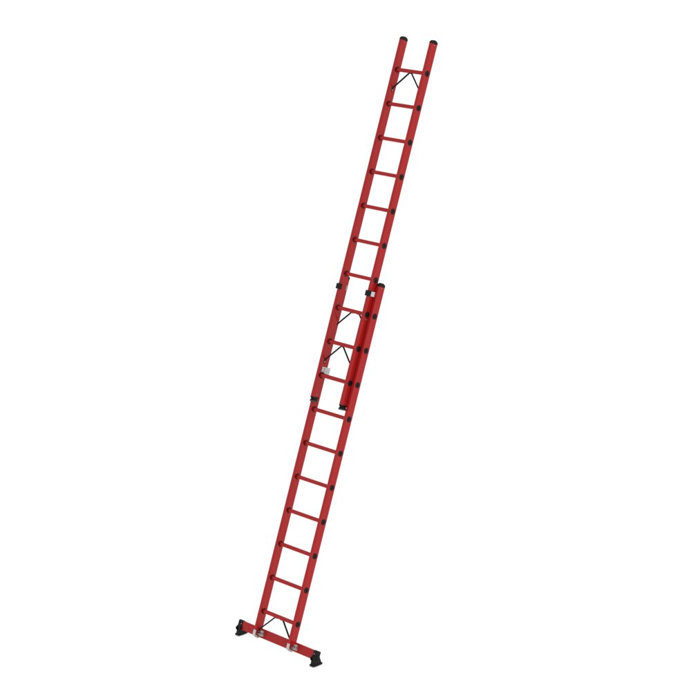 MUNK Sprossen-Schiebeleiter 2-teilig GFK mit nivello® Traverse  
