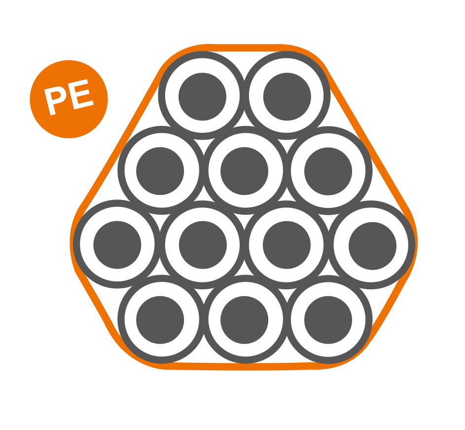 FiberSpeed 12x10x2,0 Rolle=1.500m Außenmantel: PE – 1,0mm, Farbe: orange 