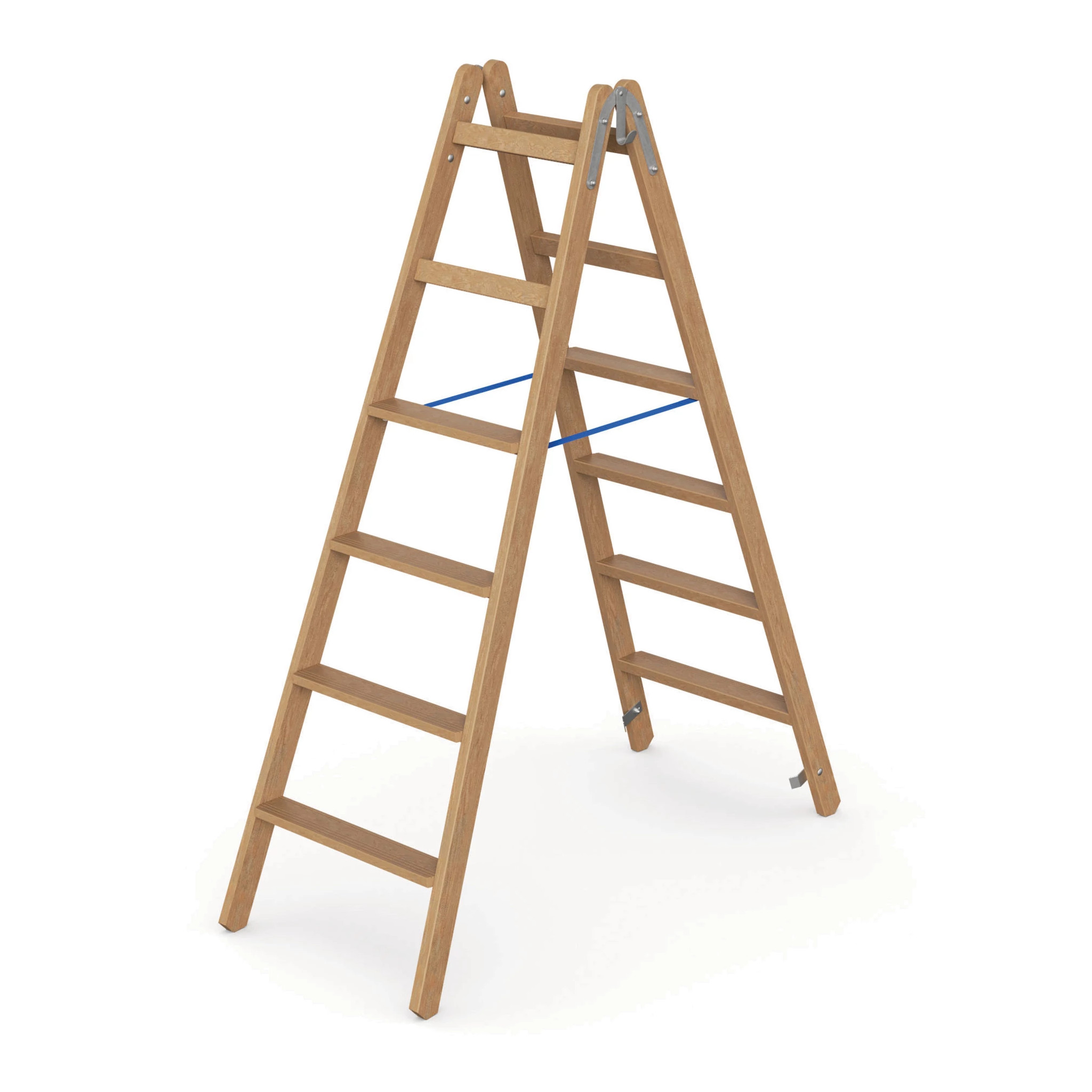 WERNER Holz Stufen Stehleiter, zweiseitig begehbar