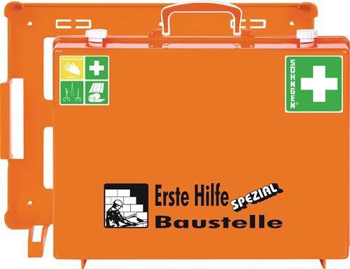 Erste Hilfe Koffer Beruf SPEZIAL Baustelle B400 x H300 x T150ca.mm orange