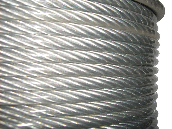 Stahldrahtseil verzinkt mit transparenter PVC-Ummantelung  