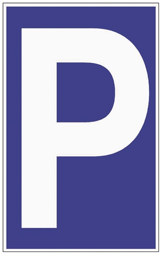 Parkplatzbeschilderung Parken L250 x B400 mm Ku.blau/weiß